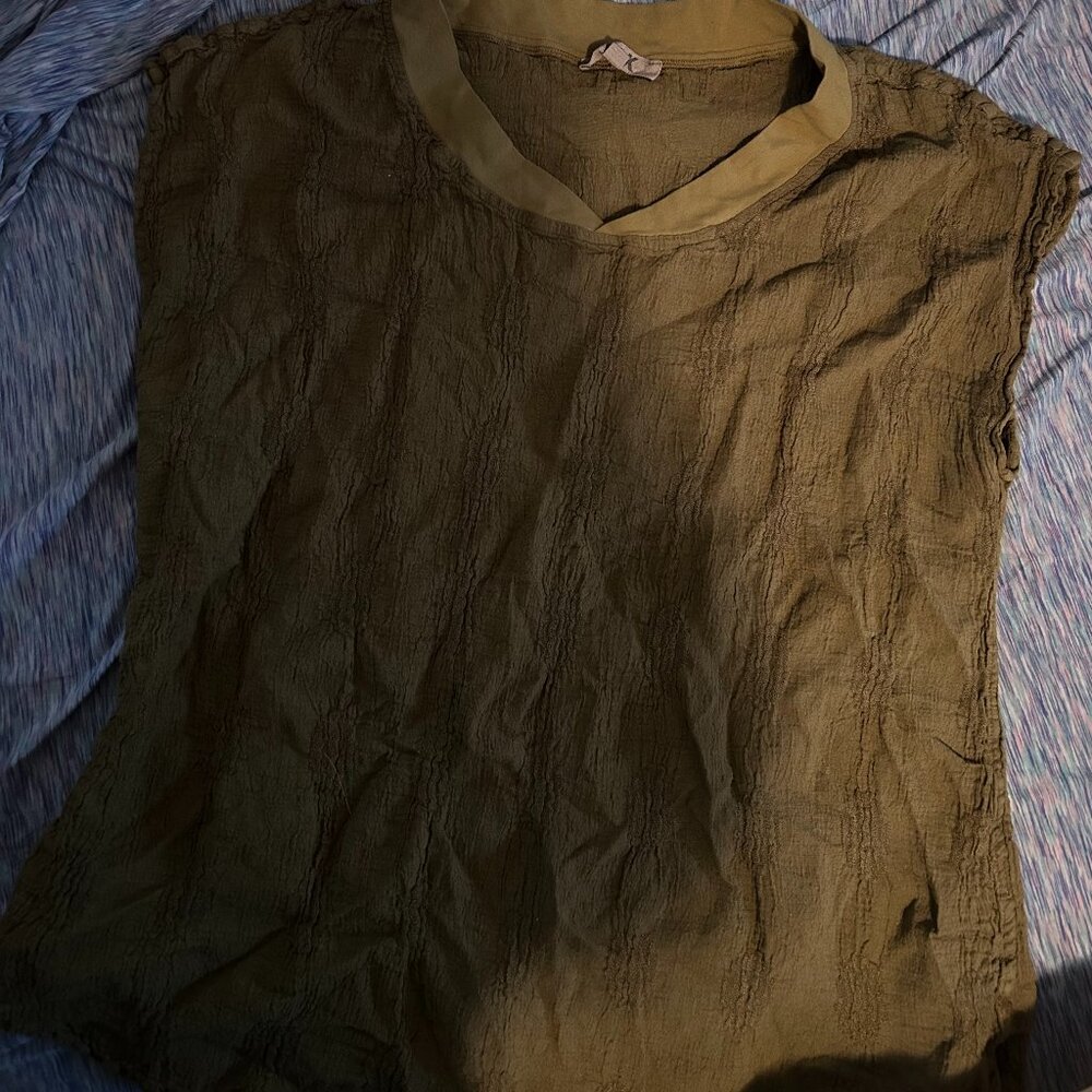 FLAX linen cap sleeve blouse | like new | xl